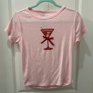 NWOT Vinyl Icons martini glass tee- L